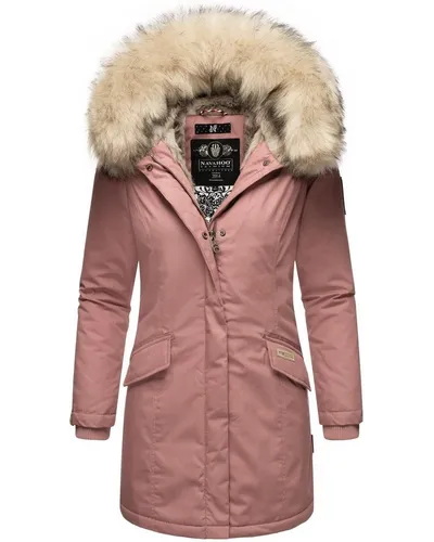 Navahoo Damen Winter Jacke Parka Mantel B669 - Warm mit abnehmbarem Kunstfellkragen - Funktionsjacken für kalte Tage, stylisch und praktisch mit abnehmbarem Kunstfellkragen und warmen Fleece-Taschen.
