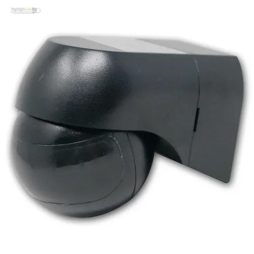 Aussen Bewegungsmelder PIR Sensor 180° IP44, LED geeignet 230V, KOMPLETT schwarz