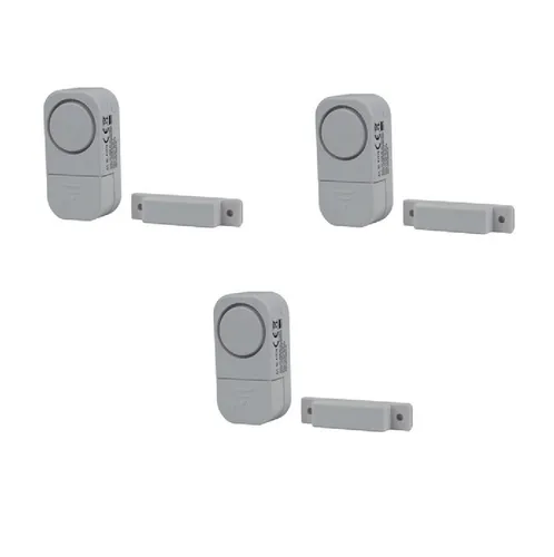 Unitec 3 Stück Tür Fensteralarm mit Magnetkontakt weiß