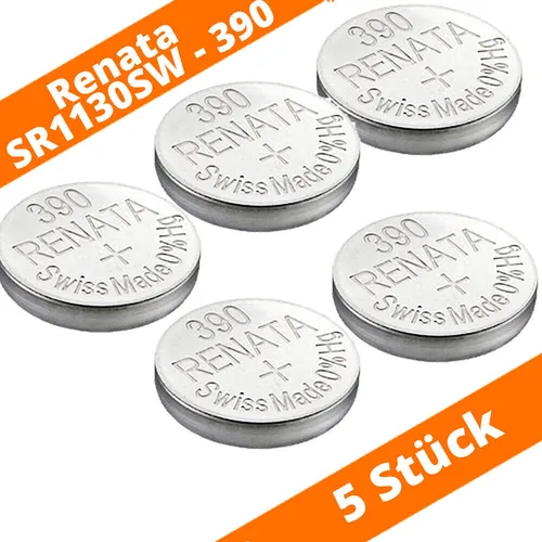 Renata 390 SR54SW SR1130SW AG1 Uhrenbatterien Silberoxid Knopfzelle 1,55V 5 x