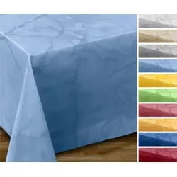 Beautex Tischdecke Wachstuchtischdecke abwischbar, Gartentischdecke Marmorstein (1-tlg) blau Eckig | 140 cm x 160 cm