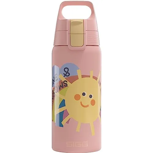 SIGG Flasche Shield Therm one 'Sunshine' - Kinder Trinkflasche - Thermobehälter mit ONE Top Verschluss, der leicht zu öffnen ist und 36 Stunden kalte Getränke hält. Hergestellt aus 90% Recycling-Edelstahl und lebensmittelsicher nach EU-Standards.