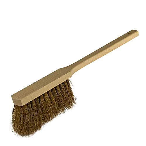 DEMA Handfeger Kokos 45 cm, Kokosfeger mit langem Stiel, Feger mit Kokosfasern, Kokoshaare, Robust, Effizient, Handlich, Reinigung, Werkstatt & Haushalt