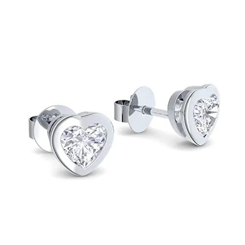 Herz Ohrstecker Silber 925 *GRATIS PREMIUM ETUI* mit Ich liebe Dich GRAVUR klein Damen Herz Ohrringe Silberohrstecker Stecker Herzchen Herzohrringe mit Stein Damenohrringe Geschenke für Frauen