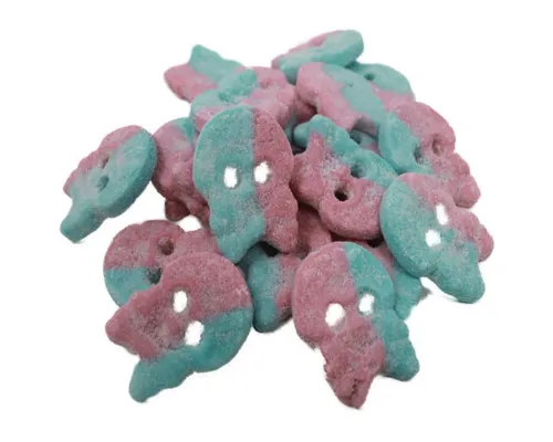 Fruchtgummi Bären & Co. Süßigkeit, Fuchtgummi Saure Totenköpfe Bubblegum Skulls aus Schaumzucker 300g