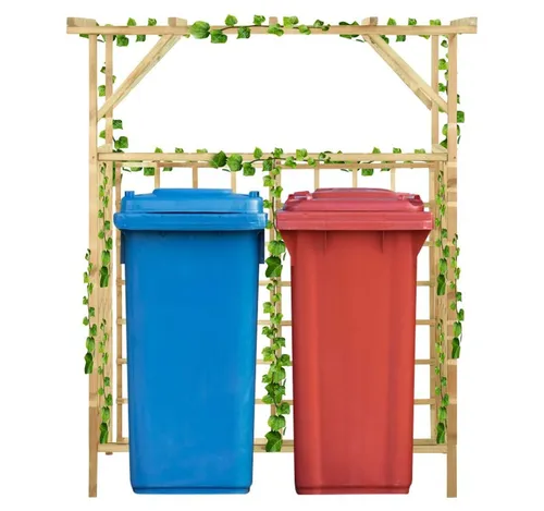 Produktbild furnicato Rosenbogen Holz-Pergola für 2 Mülltonnen 140x80x168 cm