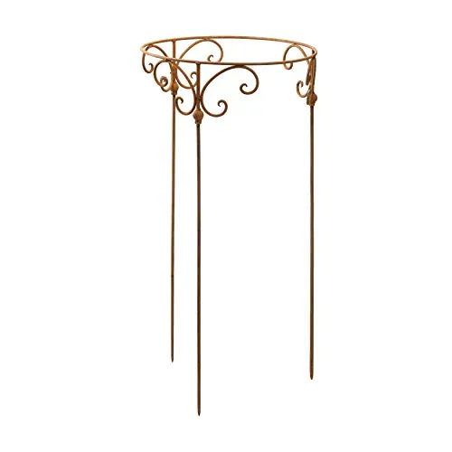 Staudenhalter 50cm Strauchhalter Staudenbinder rund Rankhilfe Stütze Pflanzen Metall Eisen Rost Deko