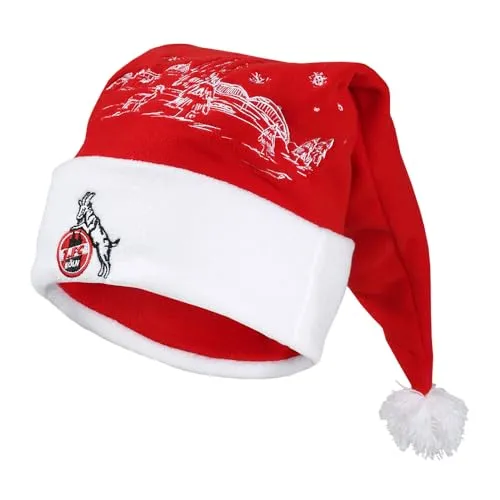 1. FC Köln Nikolausmütze „Winter“ - Festliche Weihnachtsmütze in Rot und Weiß für Fans des 1. FC Köln. Ideal für die kalte Jahreszeit und ein Muss für jeden Vereinsanhänger!