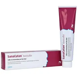 Sanacutan Basissalbe 150 G - Kortikoidfreie Salbengrundlage für die Pflege trockener Haut. Ideal zur Unterstützung bei der Anwendung im Wechsel mit anderen Salben. Praktische 150 g Tube für eine einfache Handhabung.