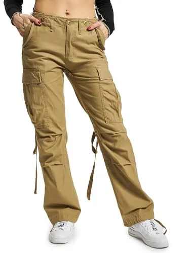 Brandit M-65 Ladies Hose - Beige, Größe 29 für Frauen - Stoffhosen mit Kordelzug am Beinabschluss und individueller Taillenregulierung, ideal für einen bequemen Sitz und modischen Look.