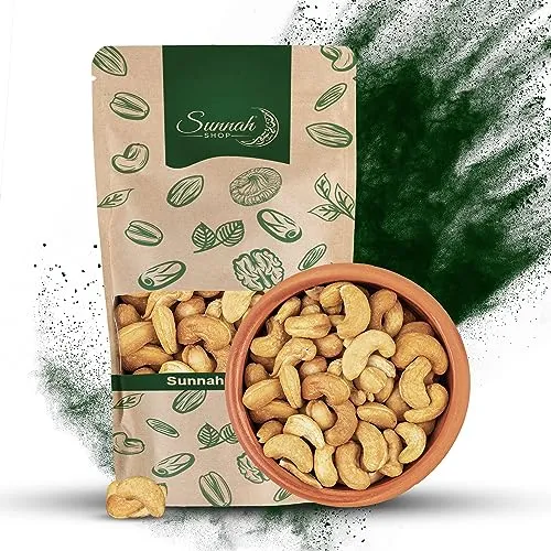 Sunnah Shop® Knackige Cashewkerne 1kg Geröstet und Gesalzen | Dein Nüsse Snacks für zwischendurch | Knusprige Cashews, gesalzen und unvergleichlich lecker!