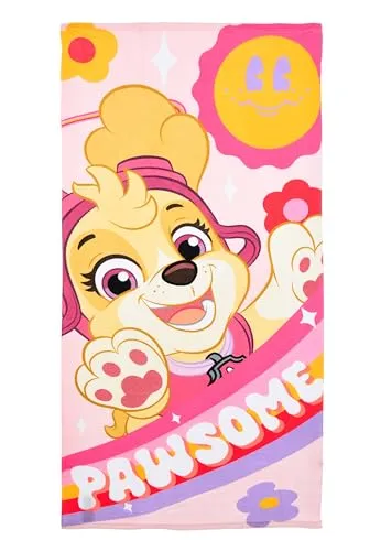 PAW PATROL Strandtuch groß | kleine Geschenke für Mädchen | Badetuch | Handtuch | Urlaub | 70 x 140 cm | Badetücher | Badehandtuch | Geschenkideen | Skye