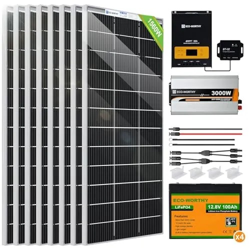 ECO-WORTHY 24V 1560W Solaranlage Komplettset