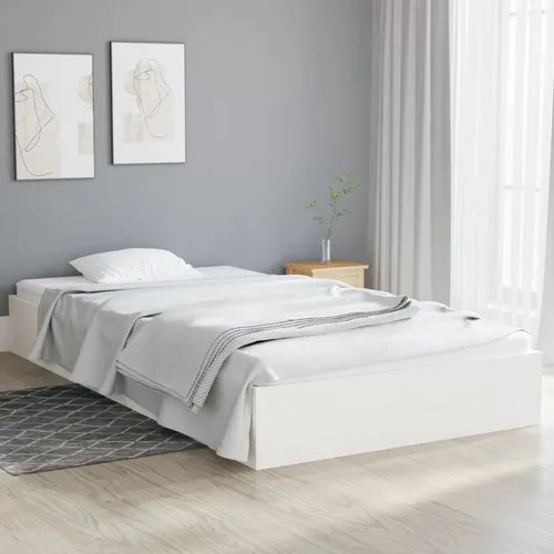 Maison Exclusive Massivholzbett Weiß 100x200 cm
