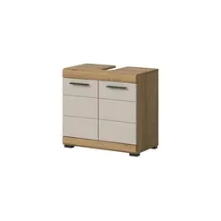 Mid.you Waschbeckenunterschrank - Kaschmir, stehend, 1 Fach, FSC Mix - Eleganter Waschbeckenunterschrank in Kaschmir-Optik, aus nachhaltigem Kunststoff, mit 1 Drehtürfach. Ideal für ein stilvolles Badezimmer und um Stauraum zu schaffen.