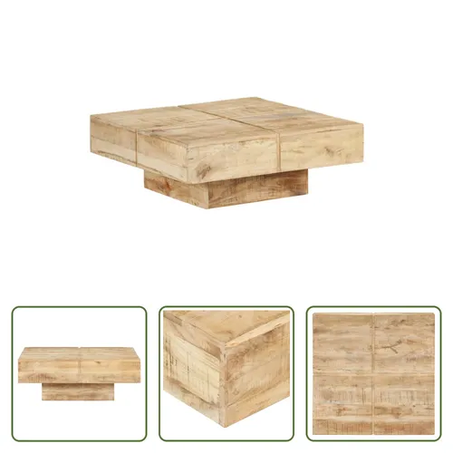 The Living Store Couchtisch 80x80x28 cm Massivholz Mango