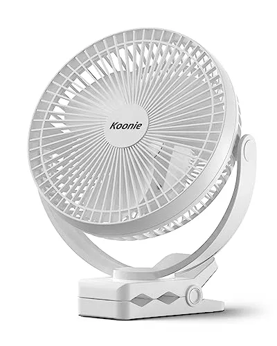Koonie 20cm Tragbarer Clip-On-Ventilator mit Akku