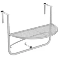 Outsunny Balkonhängetisch - 60x45x50 cm - Weiß - Gartentisch mit witterungsbeständigem Metallgestell, höhenverstellbar und ideal für kleine Balkone. Einfach am Geländer anzubringen, perfekt für entspannte Sommerabende.