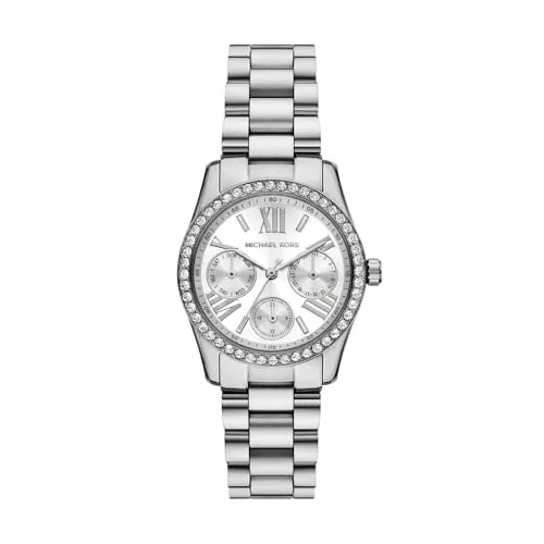 Michael Kors Lexington Damen 34MM Silberfarbene Edelstahluhr, MK4979