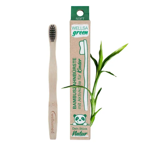 Wellsamed GmbH wellsamed wellsagreen Bambus Aktivkohle Zahnbürste Kinder