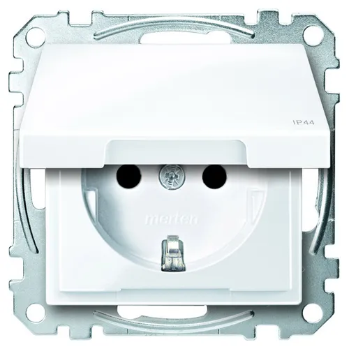 MERTEN MEG2314-0414 SCHUKO Steckdose IP44, anthrazit mit erhöhtem Berührungsschutz für sichere Anwendungen - 