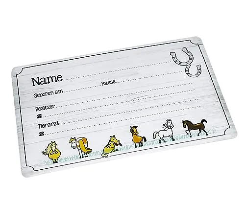Brillibrum Design Metall Boxenschild Pferd Stallschild wetterfest individuelles Pferdeboxenschild Stalltafel Pferd (Ohne Gravur)