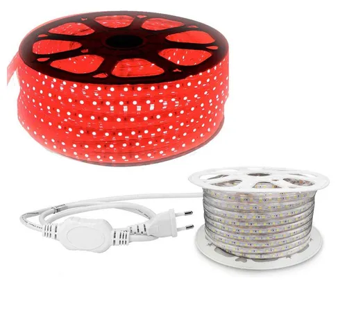Aigostar LED Stripe LED Strip Streifen Band für innen und Außen, 10 Meter LED Streifen in Rot für Außen und Innen 230v