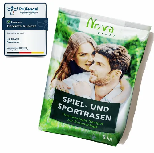 Premium Rasensamen 5kg - Schnellkeimend für Sport und Spiel - Hochwertige Rasensamenmischung für 200m², ideal zur Neuanlage oder Regeneration. Schnellkeimend, pflegeleicht und strapazierfähig. Inklusive Kurzanleitung und digitalem Ratgeber für optimale Ergebnisse.