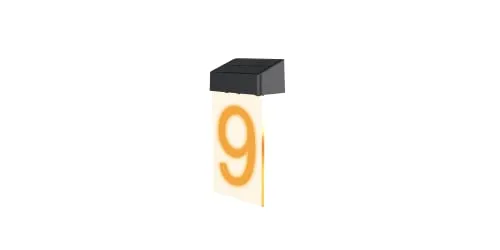 Solar Hausnummer Türschild Licht, Adressnummern Buchstaben Lampe Schild, Adresstafeln Outdoor Haus Anzeigeleuchten, Wandmontage LED Schildleuchte für Haus, Eigentumswohnung, Gebäude, Wohnung(9)