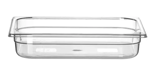 HENDI Gastronormbehälter, Temperaturbeständig von -40° bis 110°C, Skalierung, Geruchs- und geschmackneutral, 4L, Polycarbonat, GN 1/2, 325x265x(H) 65mm, Transparent