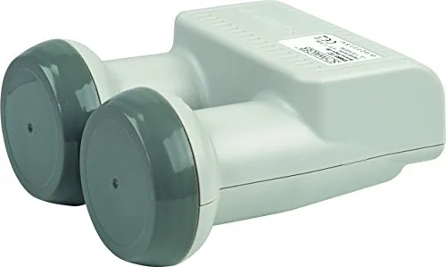 Schwaiger SPS8801531 Monoblock Single-LNB hellgrau - Optimales Antennenzubehör für die unabhängige Programmvielfalt. Kompakt und wetterfest, ideal für Offset Antennen ab 80 cm Durchmesser. Inklusive Schutz für F-Anschlüsse.