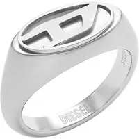 DIESEL Herren-Edelstahl-Signet Ring, DX14750409 - Ringe für Herren, aus rostfreiem, gebürstetem Edelstahl in Silber, ideal für einen modernen und maskulinen Look.