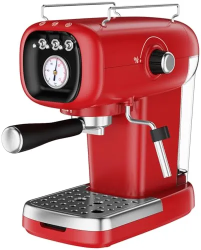 Cucina di Modena Kapselmaschine: Espresso-Siebträgermaschine mit Temperaturanzeige und Kapsel-Adapter (Siebträger-Espressomaschine, Kapsel Kaffeemaschine, Kaffeebereiter)