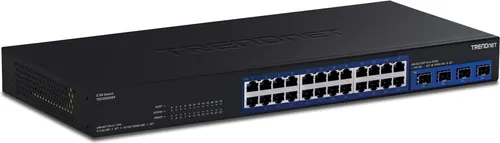 TRENDnet TEG-S50284 Smart Switch - Switch u. Bridges, 24 Ports mit Geschwindigkeiten bis zu 2.5G und 10G SFP+ für höchste Netzwerkleistung, rackmontierbar und TAA-konform.