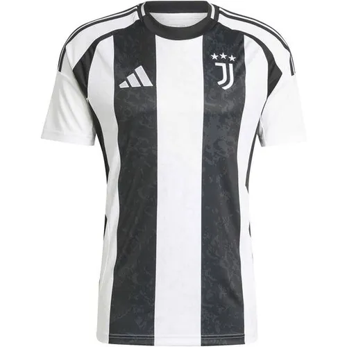 Adidas Juventus Turin 24/25 Heimtrikot - Weiß - Juventus Turin Fantrikot mit AEROREADY-Technologie für optimalen Feuchtigkeitstransport und Tragekomfort. Ideal für Training und Alltag, präsentiert sich im klassischen Schwarz-Weiß-Design.