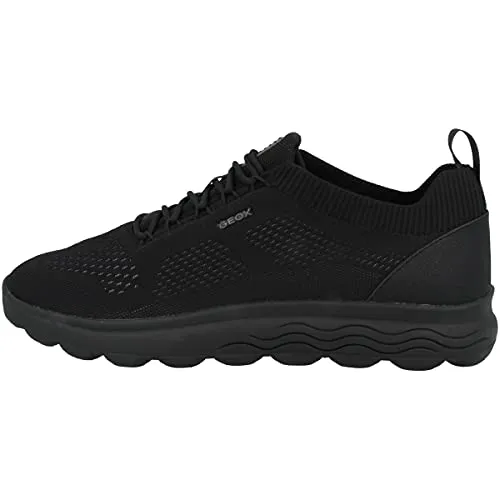 Geox U Spherica A Sneakers für Herren, Schwarz, 41 EU - Herren-Sneaker aus Wildleder mit flachem Absatz und bequemer Passform, ideal für den Alltag und trendige Looks.