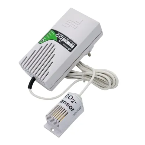 Schabus Gasmelder GX-D2 mit externem Sensor - Gasmelder für CO2-Detektion, ideal für Büros und Werkstätten. Externer NDIR-Sensor sorgt für präzise Messung und zuverlässige Alarmierung ab 2.000 ppm.