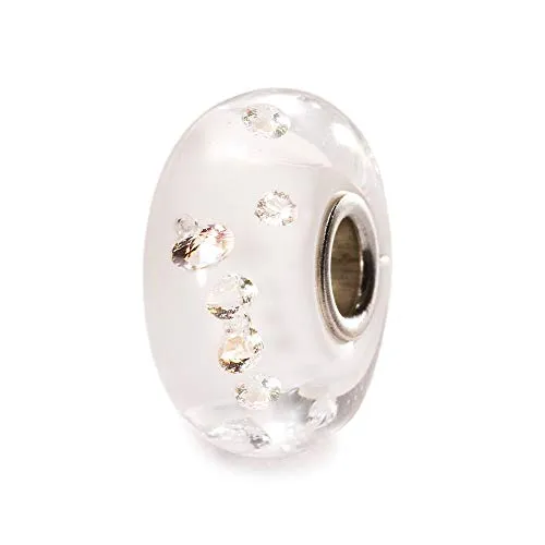 Trollbeads Damen-Bead Universal Diamond, White 925 Silber Glas