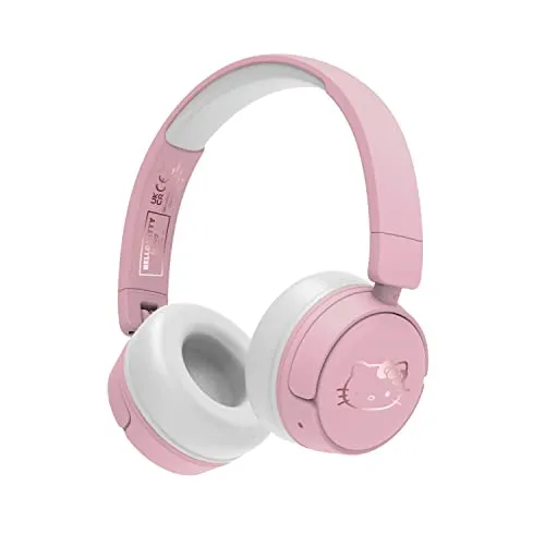 OTL Hello Kitty Kids - Pink / Rose Gold Wireless Headphones - Kopfhörer für Kinder ab 3 Jahren, mit 85 dB Lautstärkebegrenzung und integriertem Mikrofon. Ideal für Reisen und kompatibel mit allen Geräten.