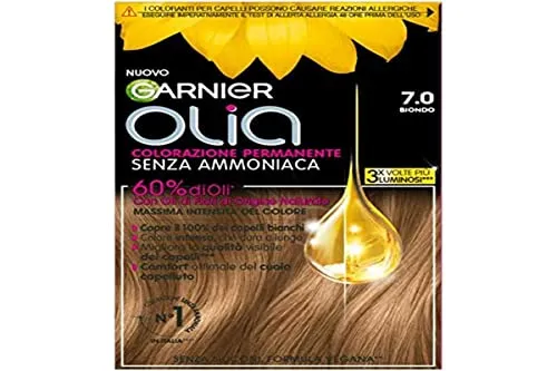 Garnier Olia Haarfarbe, permanente Färbung ohne Ammoniak, deckt 100% weißes Haar ab, mit natürlichen Blütenölen natürlichen Ursprungs, vegane Formel, Blond