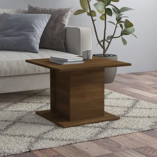 The Living Store Couchtisch Braun Eichen-Optik 55,5x55,5x40 cm Holzwerkstoff