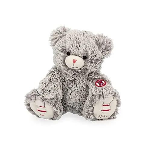 Janod Kaloo - Rouge Kaloo - Maé Plüschbär Grau Prestige 24 cm - Kleiner Teddybär mit Seidenweichem Fell - Ultra-Weiches Stofftier für Babys - Ab Geburt, K223001, SMALL