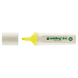 edding 24 EcoLine Textmarker gelb - Marker für leuchtende Markierungen auf fast allen Papieroberflächen, hergestellt aus 90% nachwachsenden Rohstoffen und ausgezeichnet mit dem „Blauen Engel“.