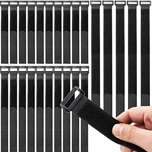 Honyear 25 Stück Kabelbinder, Wiederverwendbar, Nylon 15/20/30 cm Längen Schwarz Universell Kabelbinder für Kabelmanagement, Cable Organizer