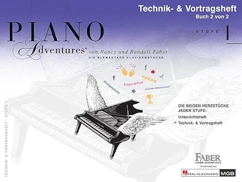 Faber Piano Adventures Technik und Vortragsheft Stufe 1 | Klavierschule für Kinder und Anfänger | Übungsheft mit Etüden und Spielstücken | Klavier Notenbuch mit Techniktraining und Musikpädagogik