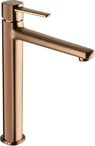 Glamour hoher freistehender Waschtischhahn in Kupfer - Bad- & Duscharmaturen mit retro Kupferfarbe und mattem Finish, ideal für moderne und Loft-Interieurs, bietet Einhebelbedienung und wassersparenden Belüfter.