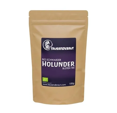 Holunder Blütentee BIO (100g) [herrlich erfrischend und lecker] Tausendkraut
