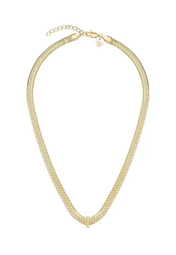 ROSEFIELD Edelstahlkette ROSEFIELD Groß Schlange Mit Kristall Halskette für Damen Goldfarben
