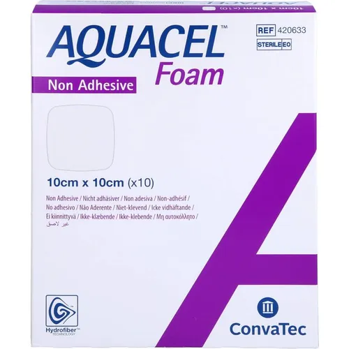 Aquacel Foam nicht adhäsiv 10x10 cm Verband
