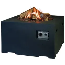 Happy Cocooning Mania Feuertisch 19,5 kW mit Lavasteinen - Eleganter Feuerschalentisch für gemütliche Abende im Freien, inklusive 5 kg Lavasteinen für eine beeindruckende Flammenoptik.
